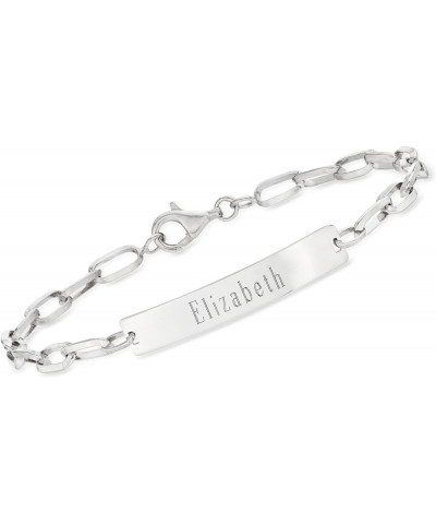 Sterling Silver Paper Clip Link Personalized Id Bracelet 8-inch (Plain) $30.72 Bracelets