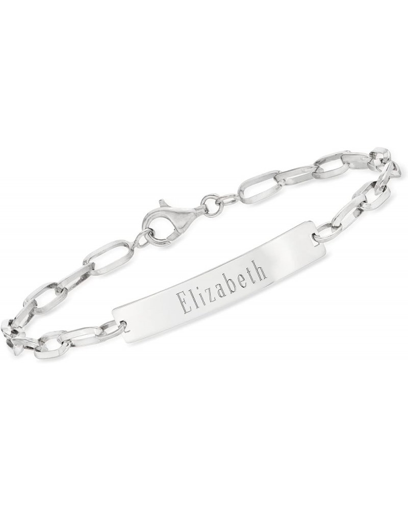 Sterling Silver Paper Clip Link Personalized Id Bracelet 8-inch (Plain) $30.72 Bracelets