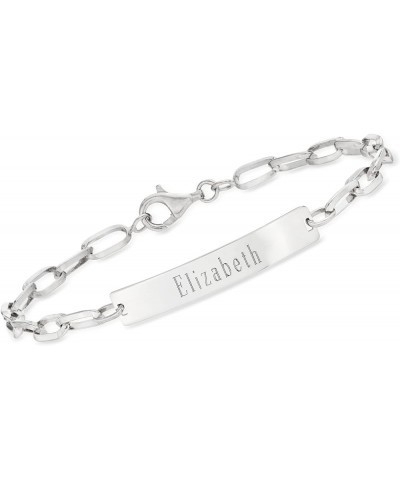 Sterling Silver Paper Clip Link Personalized Id Bracelet 8-inch (Plain) $30.72 Bracelets