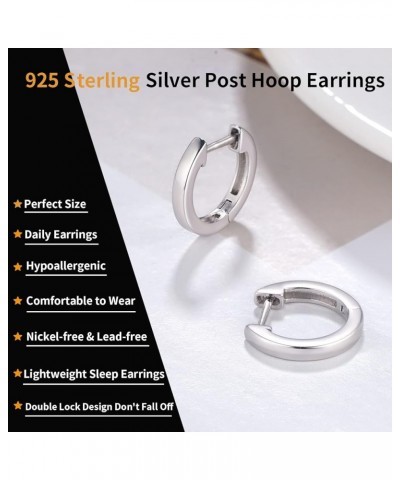 14K Gold Hoop Earrings for Women Girls with 925 Sterling Silver Post Hypoallergenic Lightweight 15mm/20mm Cubic Zirconia Hugg...