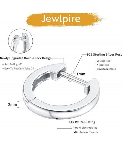 14K Gold Hoop Earrings for Women Girls with 925 Sterling Silver Post Hypoallergenic Lightweight 15mm/20mm Cubic Zirconia Hugg...