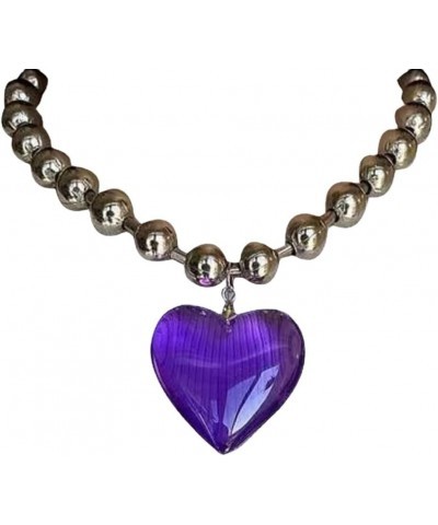 Y2k Necklace Preppy Stuff Y2k Accessories Aesthetic Acessories Preppy Jewelry Preppy Necklace Violet $10.02 Necklaces