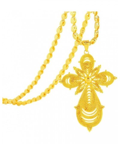 18K Gold Plated Ethiopian Cross Pendant with Ethiopian Eritrea Items SN-J4D5-MK7D $9.85 Necklaces