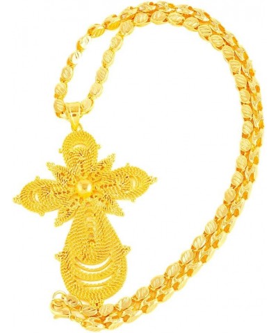 18K Gold Plated Ethiopian Cross Pendant with Ethiopian Eritrea Items SN-J4D5-MK7D $9.85 Necklaces