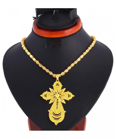 18K Gold Plated Ethiopian Cross Pendant with Ethiopian Eritrea Items SN-J4D5-MK7D $9.85 Necklaces