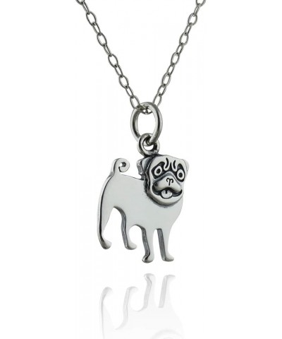 Sterling Silver 3D Dog Breed Necklaces DETAILED PUG $16.92 Necklaces