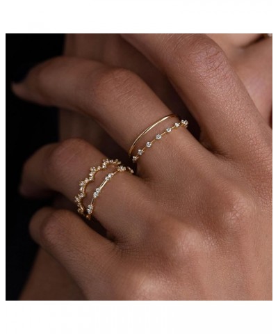 Gold Rings for Women that Don't Tarnish Cubic Zirconia Ring Stackable Rings for Women Teen Girls Dainty 14K Gold Plated Rings...