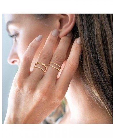 Gold Rings for Women that Don't Tarnish Cubic Zirconia Ring Stackable Rings for Women Teen Girls Dainty 14K Gold Plated Rings...