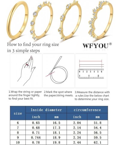 Gold Rings for Women that Don't Tarnish Cubic Zirconia Ring Stackable Rings for Women Teen Girls Dainty 14K Gold Plated Rings...