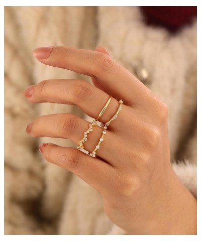 Gold Rings for Women that Don't Tarnish Cubic Zirconia Ring Stackable Rings for Women Teen Girls Dainty 14K Gold Plated Rings...