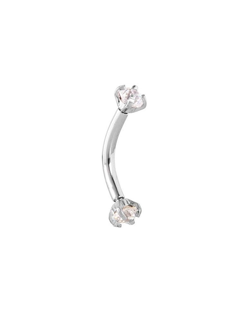 Internal Dimond Curved Barbell Christina Vertical Hood VCH Jewelry Genital Piercing 1/2 CLEAR $10.49 Body Jewelry