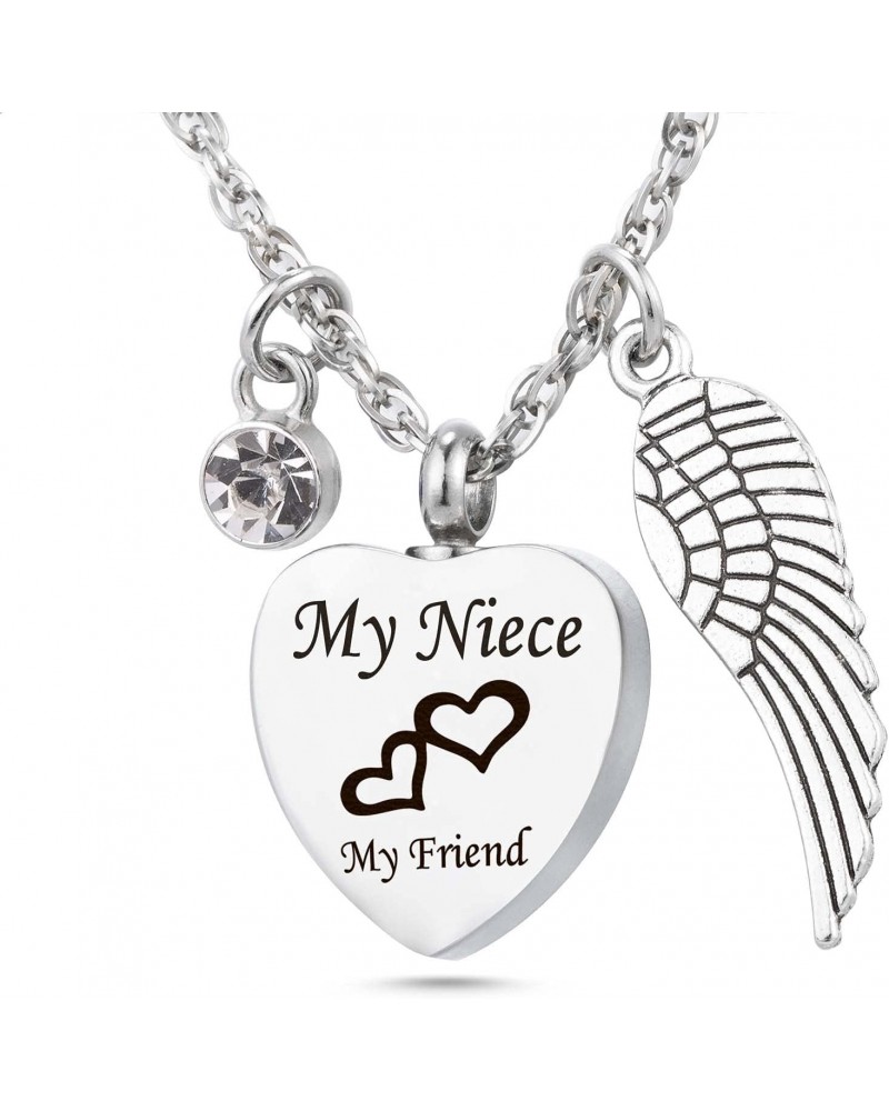 Cremation Ashes locket My Niece My Friend Angel Wing Urn Necklace Birthstone Keepsake Memorial Jewelry $11.94 Necklaces