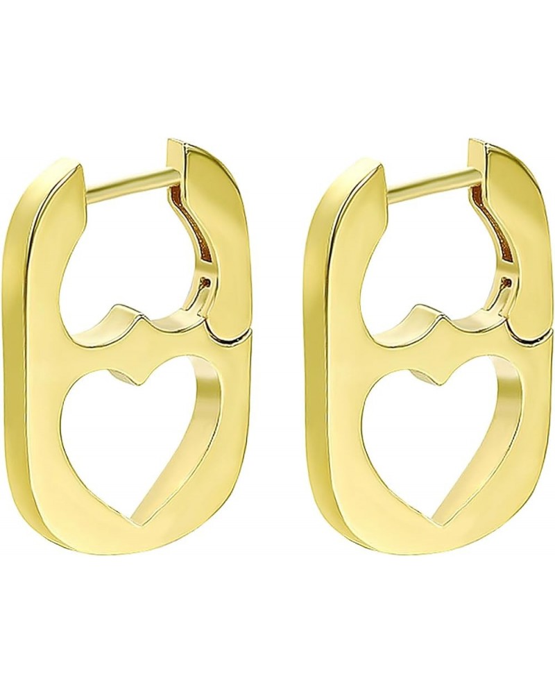 Gold Earrings for Women Trendy Cute Heart Drop Earrings 18K Gold Plated Dangle Earrings for Women Teen Girls Gold $7.64 Earrings