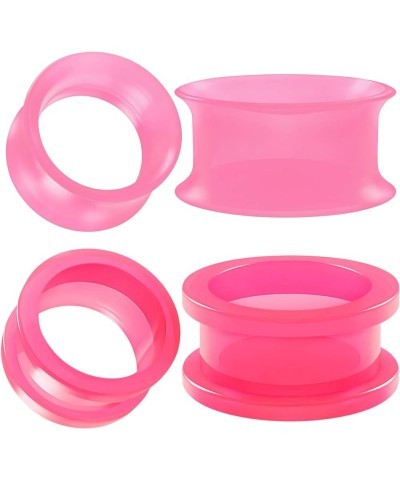 2 Pairs Silicone Double Flared Saddle Piercing Jewelry Stretcher Ear Plugs Earring Lobe Acrylic External Flesh Tunnel B01:Pin...