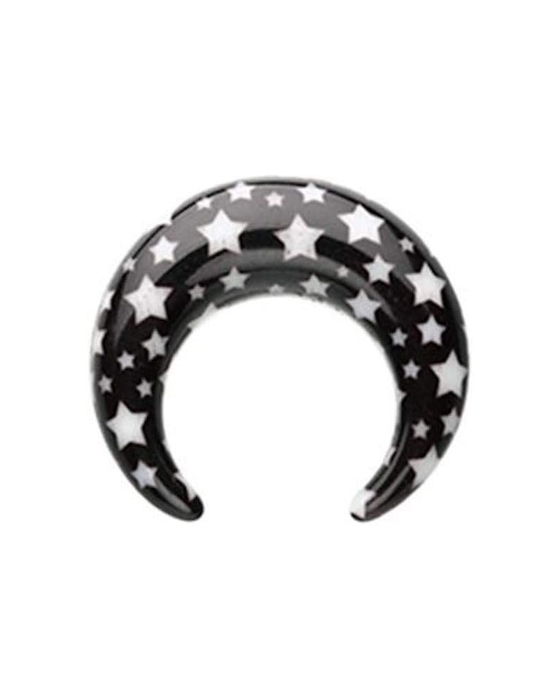 Starry Night Acrylic Ear Gauge Buffalo Taper 0 GA (8mm), White $10.61 Body Jewelry