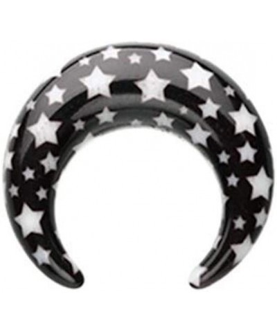 Starry Night Acrylic Ear Gauge Buffalo Taper 0 GA (8mm), White $10.61 Body Jewelry