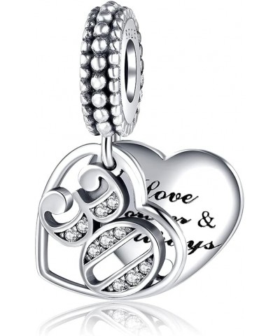 Family,Love Coffee Charm,Eternal Promise Charms 925 Sterling Silver Beads Fit Women's Bracelets & Necklaces, Happy Birthday C...