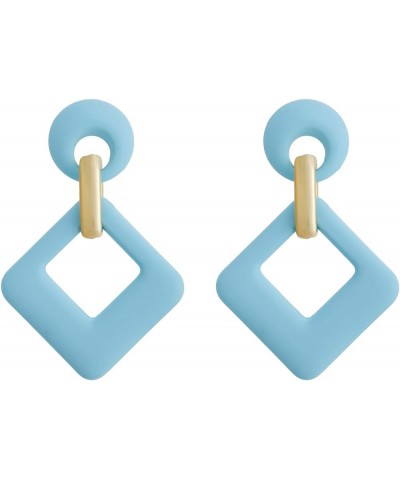 Acrylic Rectangle Earrings, Fashion Acrylic Square/Oval/Hoop Statement Drop Earrings for Women girls Sky Blue $6.35 Earrings