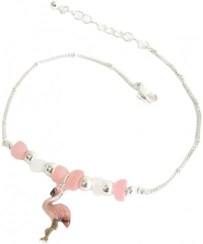 Fashion Jewelry ~ Tropical Theme Pink Flamingo Charm Anklet for Women Casual (AT0206-SCOR) $9.66 Anklets