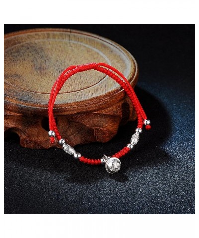 Protection Bracelet for Women and Men Real 925 Sterling Silver Lucky Bell Amulet Red Rope Bracelet Handmade String Adjustable...