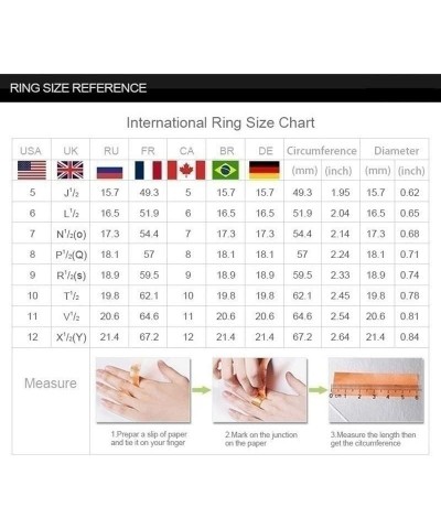 Women Titanium Steel Rings Zircon Gemstone Engagement Rings Couple Ring Stainless Steel Statement Rings (B, 8) B 7 $4.63 Rings