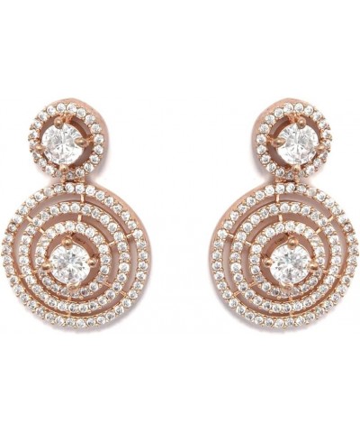 Women's Contemporary Haloamerican Diamond Drop Earrings One Size Rose Gold $15.96 Earrings