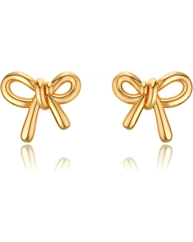 Bow Earrings Gold Earrings for Women - Stud Earrings for Women Hypoallergenic Earrings for Women Trendy Gold Jewelry Gift Gol...