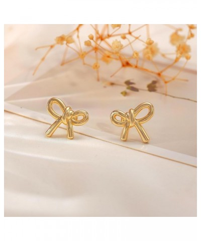 Bow Earrings Gold Earrings for Women - Stud Earrings for Women Hypoallergenic Earrings for Women Trendy Gold Jewelry Gift Gol...