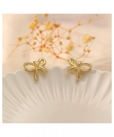 Bow Earrings Gold Earrings for Women - Stud Earrings for Women Hypoallergenic Earrings for Women Trendy Gold Jewelry Gift Gol...