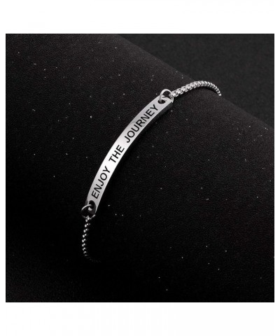 Women Bracelets for Women, Stainless Steel Inspiration Motivational Jewelry Gifts for Girl enjoy the journey $10.63 Bracelets