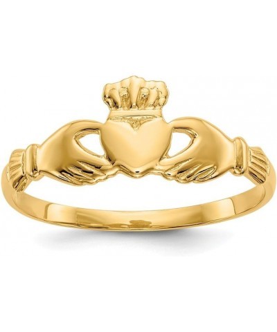 Solid 14k Yellow Gold Irish Claddagh Celtic Ring Band $65.12 Others