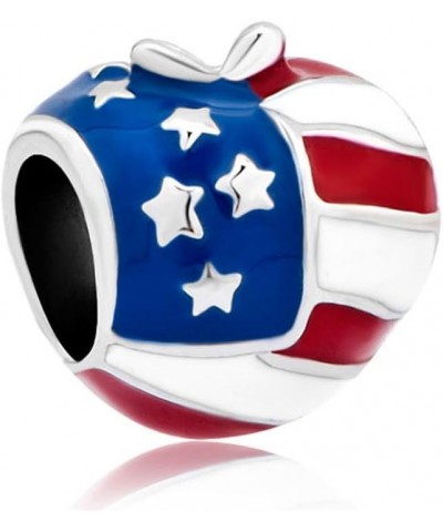 American Flag Charms Patriotic USA 4th of July Independence Day Charm Bead For Bracelets Apple $6.11 Bracelets