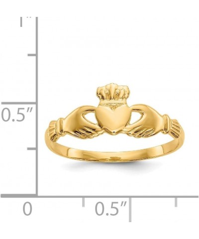 Solid 14k Yellow Gold Irish Claddagh Celtic Ring Band $65.12 Others