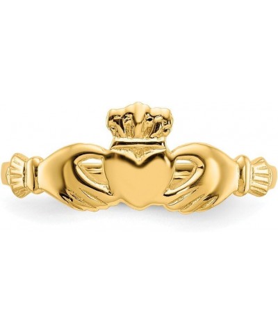 Solid 14k Yellow Gold Irish Claddagh Celtic Ring Band $65.12 Others