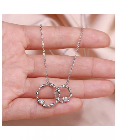 Sister Gifts from Sister, Sterling Silver Interlocking Infinity 2 Circles Necklace for Sisters, Big Sister Little Sister Gift...