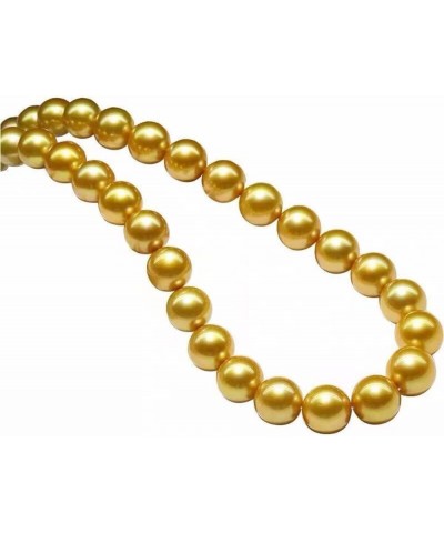 Gold, Malachite green,White Freshwater Genuine Cultured Pearl Necklace for Women in AAAA Quality Golden Pearl 10mm $34.30 Nec...