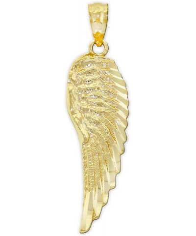 Charm America - Gold Diamond-cut Angel Wing Charm - 10 Karat Solid Gold $41.59 Pendants