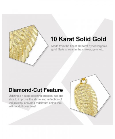 Charm America - Gold Diamond-cut Angel Wing Charm - 10 Karat Solid Gold $41.59 Pendants