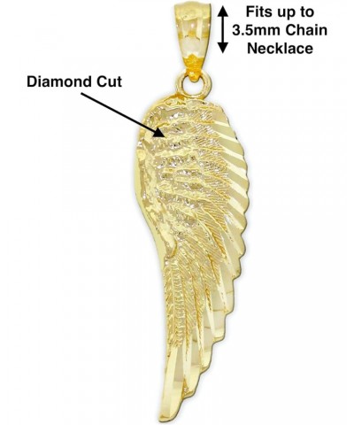 Charm America - Gold Diamond-cut Angel Wing Charm - 10 Karat Solid Gold $41.59 Pendants