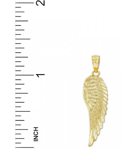 Charm America - Gold Diamond-cut Angel Wing Charm - 10 Karat Solid Gold $41.59 Pendants