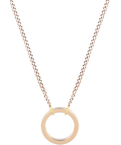 Jewel Zone US 14k Gold Over Sterling Silver Open Circle Pendant Necklace rose-gold-plated-silver $19.36 Necklaces