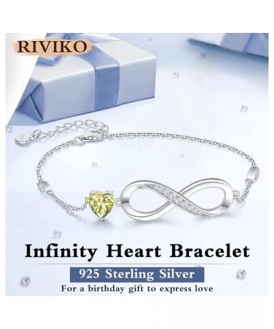 Infinity Love Heart Symbol Charm Bracelet for Women 925 Sterling Silver Adjustable Birthday Valentine's Day Christmas Jewelry...