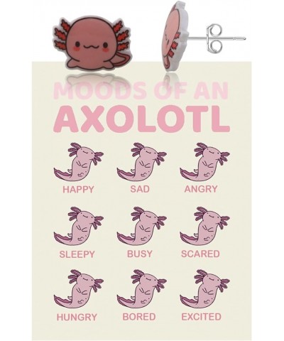 Cartoon Axolotl Earring Stud Axolotl Gift Axolotl Charm Moods of An Axolotl Gift Cute Animal Gift Axolotl er $10.73 Necklaces