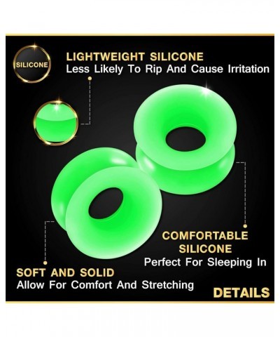 2PCS Silicone Green Double Flared Saddle Stretcher Ear Tunnel Gauge Plug Earring Lobe Piercing Jewelry Pick Size O:2PCS-1-1/4...