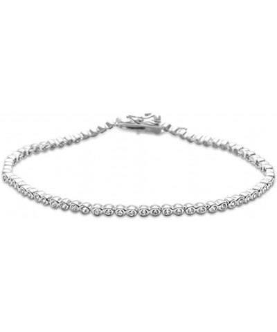 2MM Round Round Bezel Set Cubic Zirconia .925 Sterling Silver Bracelet $34.56 Bracelets