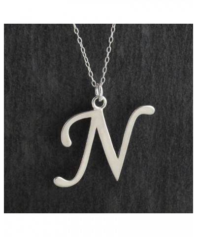 Sterling Silver Script Letter Charm Necklace, A-Z Alphabet Initial Name, 18" Cable Chain N $12.04 Necklaces