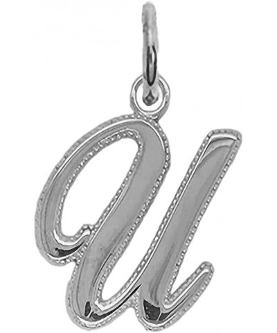 Solid Sterling Silver Personalized Initial Letter Pendant, Cursive-Style A-Z Initial Pendant For Women And Men, Letter Pendan...