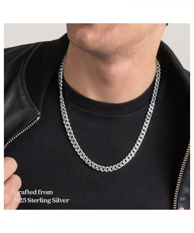 Sterling Silver Flat 9mm Mens Curb Link Chain Necklace or Bracelet Made in Italy Creations Sterling Silver 22 $62.32 Others