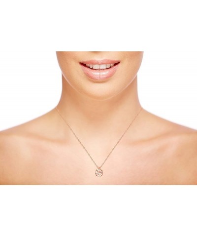 10K Rose Gold 7mm Round Cut with Bead Frame Rabbit Ear 18" Rope Chain Necklace Morganite Rose Gold $43.20 Necklaces