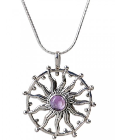 Artisan Handmade Amethyst Pendant Necklace Unique Silver Sterling Purple Indonesia Birthstone 'Sun Spirit' $18.45 Necklaces